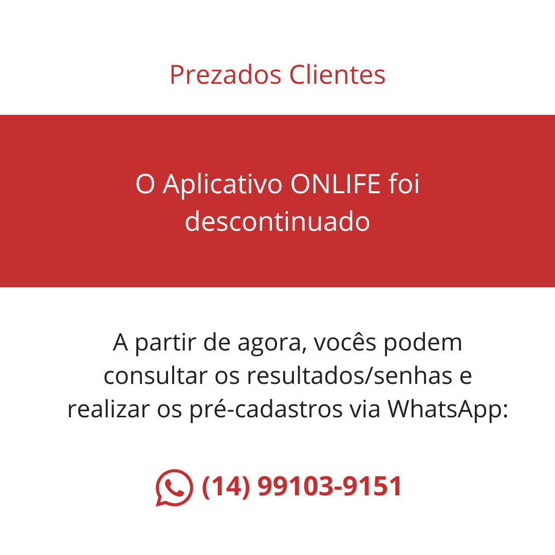 O Aplicativo para consulta de exames foi descontinuado-1